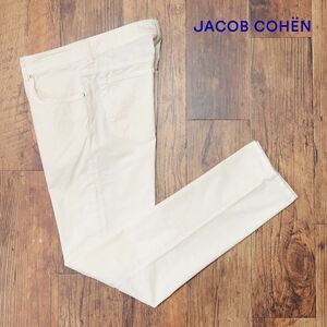 春夏/JACOB COHEN/31インチ/テーパード パンツ U Q E04 36 BARD さらっと綿 ストレッチ 無地 イタリア製 定番 新品/アイボリー/ic416/