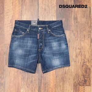 春夏/DSQUARED2/46サイズ/イタリー製ハーフパンツ S74MU0682 DAN COMMANDO SHORT 伸縮性◎ ダメージ ショーツ 新品/紺/ネイビー/id145/