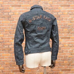 1円/G-STAR RAW/XSサイズ/デニム ブルゾン D-STAQ STUDS SLIM JKT D156985-B988 コーティング加工 スタッズ 新品/グレー/ia148/の画像2