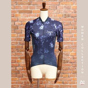 1円/春夏/reric/Sサイズ/サイクルジャージ 日本製花柄 2WAY 吸汗速乾 レリック 新品/紺/ネイビー/iy106/