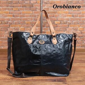 OROBIANCO/Кожаная сумка Tote Lakapiento-C Fine Caffice 2way Italy Luxury Luxury Luxury New/Navy/IE130/