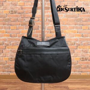 DESERTIKA/ショルダー バッグ BERSAGLIERA L-06 撥水 耐久◎ リモンタ社 CORDURA 高機能 無地 イタリア製 新品/黒/ブラック/ie352/