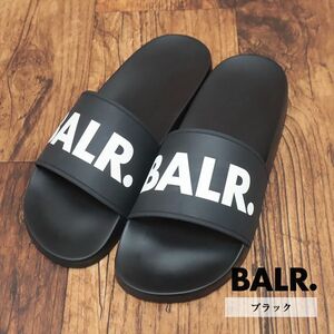 BALR./40(25-25.5cm)/シャワーサンダル B6720.1001 Classic Brand Slide ロゴ レタード サーフ スリッパ 新品/黒/ブラック/ib237/