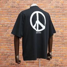 1円/23春夏/MARCELO BURLON/Mサイズ/Tシャツ CMAA054S23JER007 COUNTY PEACE OVER T-SHIRT モックネック 半袖 新品/黒/ブラック/ib428/_画像2