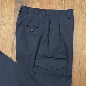 1円/春夏/LANVIN COLLECTION/46サイズ/美脚カーゴ パンツ ストレッチ ツイル 無地 ワンタック 上品 日本製 新品/紺/ネイビー/gf139/の画像2