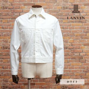 春夏/LANVIN COLLECTION/46サイズ/Gジャン ハリ コシ カラーデニム 無地 刺繍エンブロイダリー 日本製 新品/白/ホワイト/ib150/