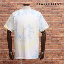 23春夏/FAMILY FIRST MILANO/XLサイズ/イタリア製Tシャツ TS2315 タイダイ染め ロゴ刺繍 ネイティブ 半袖 新品/白×マルチ/ic122/_画像1