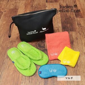 1 jpy /lucien pellat-finet/L size / travel set slippers towel eye mask Hippopotamus collaboration made in Japan travel new goods / multi /ic649/