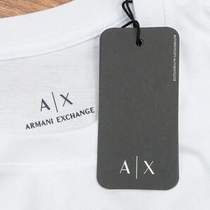A|X ARMANI EXCHANGE/Mサイズ/丸首Tシャツ 8NZTCJ Z8H4Z ジャージー伸縮 ロゴ レタード プリント 半袖 新品/白/ホワイト/ic607/の画像5