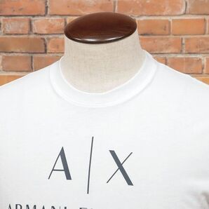 A|X ARMANI EXCHANGE/Mサイズ/丸首Tシャツ 8NZTCJ Z8H4Z ジャージー伸縮 ロゴ レタード プリント 半袖 新品/白/ホワイト/ic607/の画像2