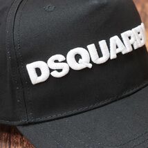 DSQUARED2/フリーサイズ/ダメージ加工キャップ BCM0028 ロゴ刺繍 クラッシュ ワイルド 帽子 新品/黒×ロゴ白/id274/_画像4