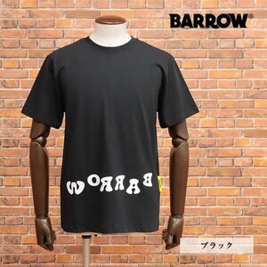 2023春夏/BARROW/Sサイズ/丸首Tシャツ 034041 ロゴ＆POPバックプリント ジャージー伸縮 半袖 新品/黒/ブラック/ib242/