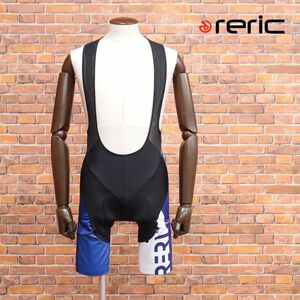  spring summer /reric/M size / made in Japan bib shorts betta attaching prevention elasticity mesh ventilation * Logo print front . posture * bicycle new goods / blue × black /ib302/