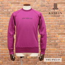 LANVIN COLLECTION/48サイズ/丸首トレーナー やわらかスウェット レタード プリント ラグラン 日本製 新品/マゼンダピンク/ib175/_画像1