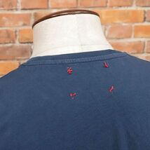 BOB/Mサイズ/イタリア製Tシャツ ジャージー伸縮 ハンドメイド 刺繍 かわいい クルーネック 半袖 新品/紺/ネイビー/ib360/_画像3