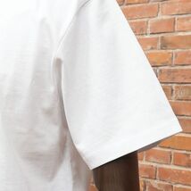 SANS FACON/Lサイズ/フォトプリント Tシャツ オーガニック綿 ジャージー快適 メランジ フランス製 半袖 新品/白/ホワイト/ib368/_画像4