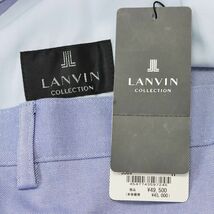 1円/春夏/LANVIN COLLECTION/50サイズ/美脚カーゴ パンツ ストレッチ 美艶ツイル地 ワンタック 日本製 上品 新品/青/サックス/gf140/_画像7