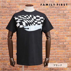 23春夏/FAMILY FIRST MILANO/Sサイズ/イタリア製Tシャツ TS2309 ロゴ レタード レーシング プリント 半袖 新品/黒/ブラック/ic119/