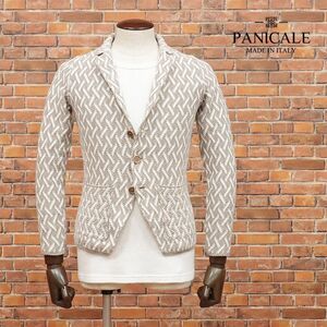 1 jpy / spring summer /PANICALE/42 size / summer knitted jacket cotton Jaguar do. what . Italy made cardigan new goods / beige /ic549/