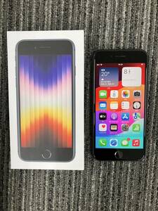 ★34【中古】iPhone SE 第3世代 64GB 黒　100％　ミッドナイト　 SIMフリー　シムフリー　Apple iPhone SE3 353475503069418