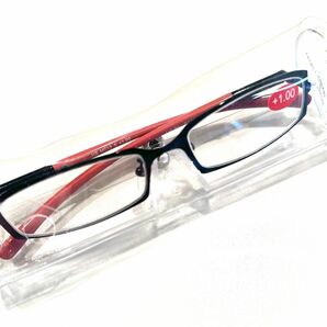 オシャレ老眼鏡　シニアグラス　＋1.0 ピンク　ブラック　バネ式