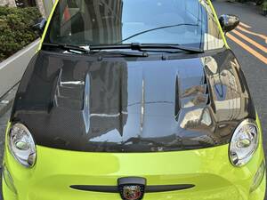  abarth 500 abarth 595 Fiat 500 carbon bonnet K-PARTS made twill semi dry carbon super light weight use period 1 year 2000 kilo 