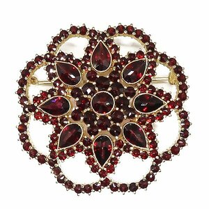 DKG* free shipping BVA392* antique SV900 silver garnet brooch J stamp silver product SILVER900 silver 900 antique brooch 