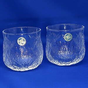 ★DKG★ 未使用 HOYA ホヤ グラス 冷茶グラス ペア 昭和レトロ ホヤコーポレーション 日本製 ガラス ロックグラス コップ 2個