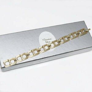 DKG ★ Бесплатная доставка ★ Кристиан Dior Christian Dior CD Go Gold Bracelet Old Dior логотип