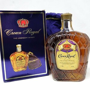 DKG★ 古酒 Crown Royal 1LITRE クラウンローヤル カナディアン ウィスキー 1リットル 旧ボトル 1L オールドボトル 巾着袋 箱 付き