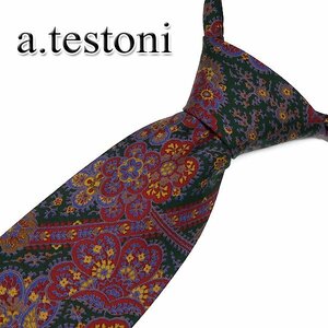 DKG★送料無料 NT38★美品 a.testoni ア・テストーニ ネクタイ シルク 100% ペイズリー イタリア製 シルクネクタイ