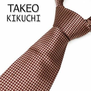 DKG★送料無料 NT52★ TAKEO KIKUCHI タケオ キクチ シルク ネクタイ タケオキクチ 茶 ブラウン TK タケオキクチナクタイ