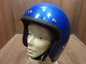 ビンテージ70's●GRANT RG-9ジェットヘルメット青size M●240401i2-hlmtブルーラメバイクUSA製