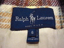 ビンテージ80's●Ralph Laurenウールチェック2Bテーラードジャケットsize 6●240402c3-m-jk-tl 1980sメンズブレザーラルフローレン_画像3