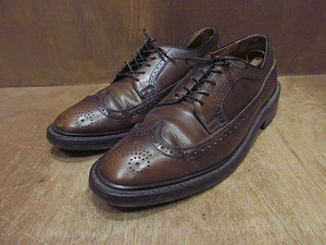 ビンテージ70's●NUNN-BUSHウイングチップシューズ茶●240411j1-m-dshs-28cm古着1970s革靴