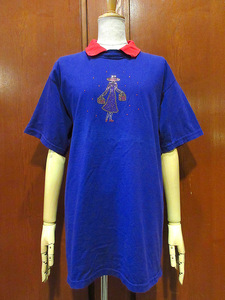 ビンテージ90's●CACTUS BAYレディース襟付き女性ビーズプリントTシャツ紫size M●240407i2-w-tsh半袖USA製