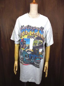 ビンテージ90’s●1995 Kalispell MONTANA Rider RallyプリントTシャツオートミールsize L●240407y4-m-tsh-ot半袖メンズバイカーモンタナ