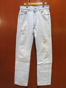 ビンテージ90's●MADE IN U.S.A. Levi's 501実寸W76cm●240414i8-m-pnt-jns-w30リーバイスUSA製デニムジーンズアイスブルー