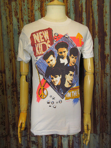 ビンテージ90's●DEADSTOCK NEW KIDS ON THE BLOCK Tシャツ白size S●240425j6-m-tsh-otシングルステッチ古着1990sデッドストック