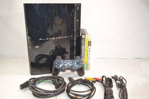 ★60GBを 500GB に交換 ソフト3本付き 動作良好★PS3 本体 CECHA00★PS2 ソフト対応★日本製 厚型 初期型★プレステ3★