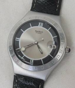 【中古動作品】★swatch IRONY 3針日付表示 クォーツ メンズ腕時計 AG 1994 SWISS MADE