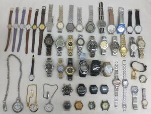 【中古ジャンク・腕時計50個まとめ売り★SEIKO CITIZEN CASIO TIMEX ELGIN TECHNOS Pisani renoma Guy Laroche メンズ　レディース　