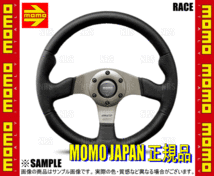 MOMO モモ RACE レース 320mm ブラックレザー ダークグレイスポーク (R-12_画像3