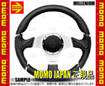 MOMO モモ MILLENIUM ミレニアム 350mm ブラックレザー＆クロームインサート シルバースポーク (M-51_画像3