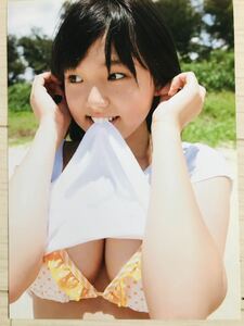 篠崎愛 15歳 女子高生 厚手ラミネート加工 写真集 切り抜き ロリ巨乳 JKグラビア A4 8ページ BA6401