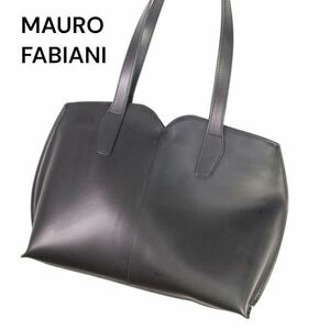 イタリア製★ MAURO FABIANI マウロファビアーニ 本革 レザー トート バッグ 鞄 Sz.F　レディース 黒　K4G00011_2#U