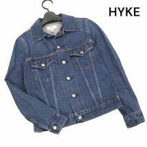 HYKE ハイク 通年 USED加工★ デニム トラッカー ジャケット Gジャン Sz.2　レディース 日本製　K4T00382_3#O_画像1