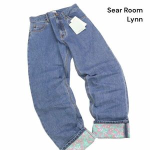 【新品 未使用】 Sea Room Lynn シールームリン USED加工 コンビ ストレート デニム パンツ ジーンズ Sz.24　レディース　K4B00283_3#R