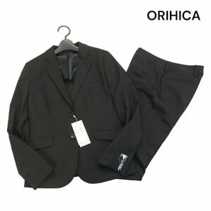 【新品 未使用】 ORIHICA RHYME オリヒカ 春夏 ウォッシャブル ストレッチ セットアップ パンツ スーツ Sz.M レディース 黒 K4T00401_4#Mの画像1