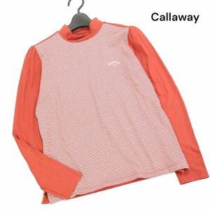 Callaway キャロウェイ 通年 DRYSPORT 吸汗速乾♪ ボーダー切替 長袖 カットソー Tシャツ Sz.M～L位　レディース ゴルフ　K4T00396_4#F